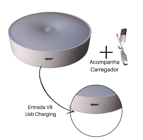 Luminárias Lâmpada Led Sem fio com Sensor Presença recarregável