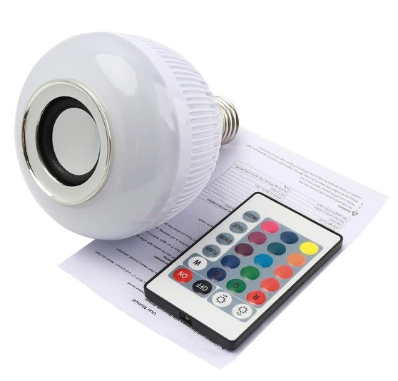 Lampada Caixa de Som Com Luz de Led e  Bluetooth